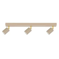 Lampy sufitowe - Beżowa lampa sufitowa, trzy reflektory na listwie K-5822 z serii MATI - miniaturka - grafika 1
