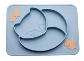 Miseczki i talerzyki dla dzieci - Lisek Talerzyk silikonowy-Niebieski - miniaturka - grafika 1