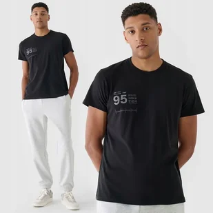 Koszulka Męska 4F T-shirt Sportowy Regular Z Nadrukiem Czarny TTSHM2483 XXL - Koszulki męskie - miniaturka - grafika 1