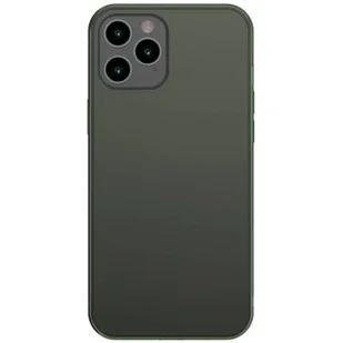 Baseus Frosted Glass Case Sztywne etui z elastyczną ramką iPhone 12 Pro Max Ciemnozielony (WIAPIPH67N-WS06) WIAPIPH67N-WS06 - Etui i futerały do telefonów - miniaturka - grafika 1