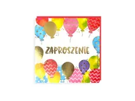 Kartki okolicznościowe i zaproszenia - Zaproszenia urodzinowe Baloniki - 5 szt. - miniaturka - grafika 1