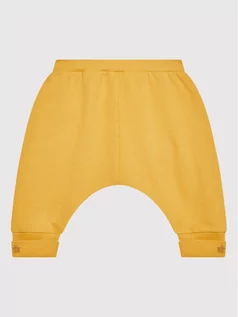 Spodnie i spodenki dla dziewczynek - United Colors Of Benetton Spodnie dresowe 3QW0AF00H Żółty Regular Fit - grafika 1