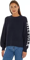 Swetry damskie - Tommy Hilfiger Damski sweter rozpinany Hilfiger C-NK, pustynne niebo, XL, Pustynne niebo, XL - miniaturka - grafika 1