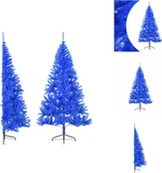 Choinki - vidaXL Sztuczna pół choinka ze stojakiem niebieska 180 cm PVC - Choinki - miniaturka - grafika 1
