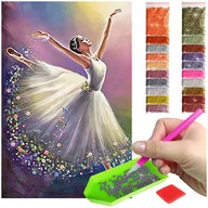 Zabawki kreatywne - Haft Diamentowy ARTULIO, Obraz DIY 5D, Diamond Painting, Mozaika diamentowa 40x60cm (Baletnica w kwiatach) + zestaw akcesoriów - miniaturka - grafika 1