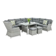 Narożnik z technorattanu TRIVENTO DINING Stone Grey