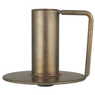 Świecznik Retro Metalowy W Kolorze Złoto Antyczne IB LAURSEN - Świeczniki - miniaturka - grafika 1