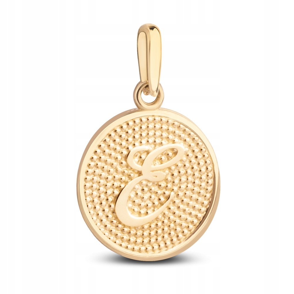 ZŁOTA WYJĄTKOWA ZAWIESZKA MEDALIK LITERKA E 585