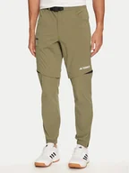 Odzież trekkingowa męska - adidas Spodnie outdoor Terrex Utilitas IQ3505 Zielony Regular Fit - miniaturka - grafika 1