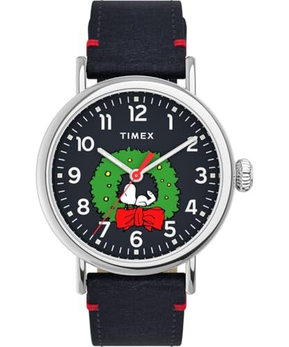Timex Męski zegarek analogowy Peanuts Waterbury Standard, NIEBIESKI, pasek