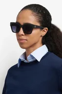 Okulary przeciwsłoneczne - Tommy Hilfiger okulary przeciwsłoneczne damskie kolor czarny TH 2156/S - miniaturka - grafika 1