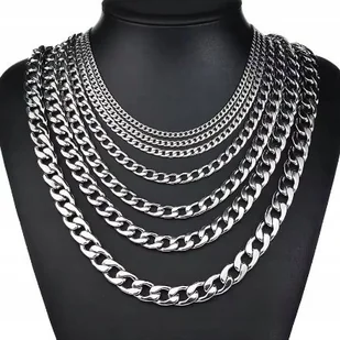 Srebrny Łańcuszek Naszyjnik Kubański 5 mm Długość 60 cm Pancerka Ze Stali - Łańcuszki - miniaturka - grafika 1