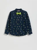 Kurtki i płaszcze dla chłopców - Reserved - Świąteczna koszula Grinch - granatowy - miniaturka - grafika 1