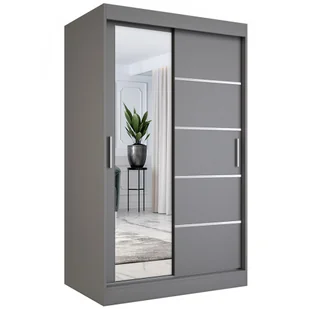 Antracytowa szafa przesuwna 120 cm P6-C45 - Szafy - miniaturka - grafika 1