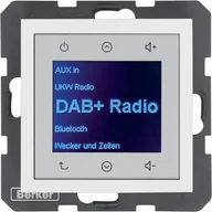 Inne akcesoria elektryczne - Berker Radio podtynkowe Bluetooth Dab+ B.3/B.7/B.Kwadrat -biały połysk, bez głośnika - miniaturka - grafika 1