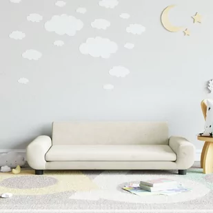 vidaXL Sofa dla dzieci, kremowe, 100x54x33 cm, aksamit - Meble do sypialni - miniaturka - grafika 1