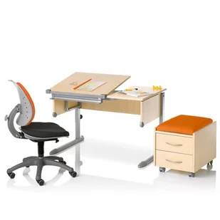 KETTLER biurko COMFORT II, blat buk / stelaż srebrny, 6603-4272 - Biurka dla dzieci - miniaturka - grafika 4