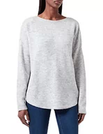 Swetry damskie - VERO MODA Damski sweter Vmkatie Ls V-Back Lace Blouse Noos, Jasnoszary melanż/szczegóły: w. Black Lace, XS - miniaturka - grafika 1