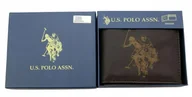 Portfele - Portfel męski skórzany skóra U.S. Polo Assn. poziomy ABPE7034JC Brązowy - miniaturka - grafika 1