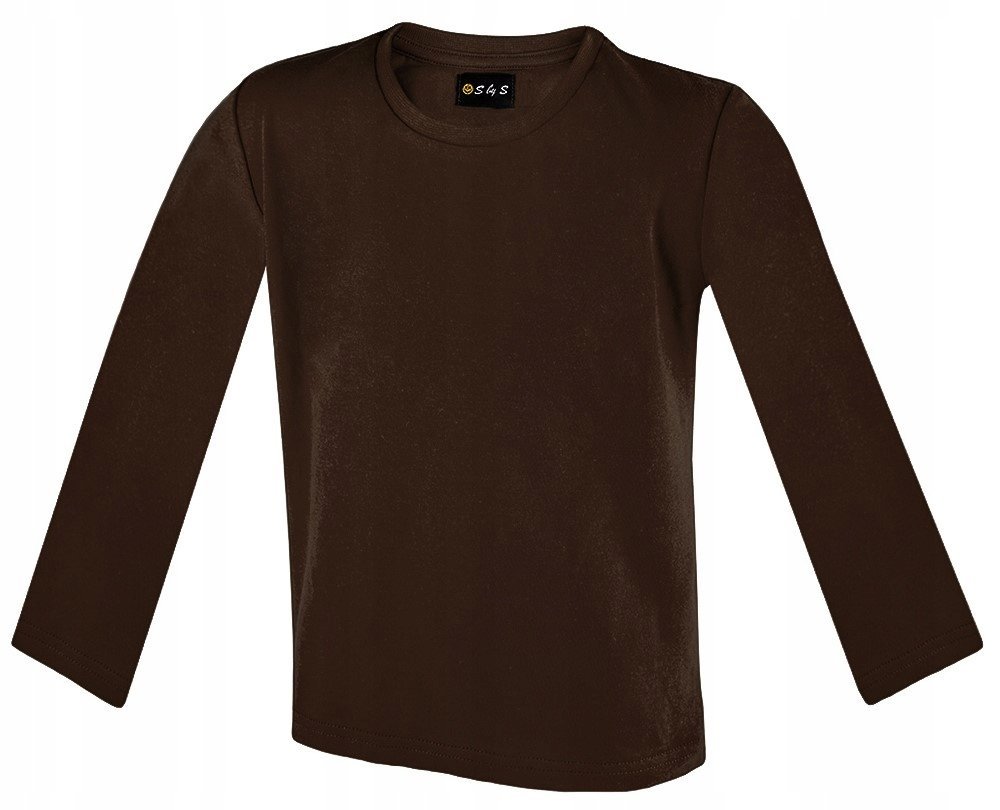 BAWEŁNA Bluzka długi rękaw BRĄZOWY 140