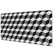 Podkładki na biurko - Podkładka na biurko z nadrukiem Sześciany geometryczny wzór 3D 90x45 cm - miniaturka - grafika 1