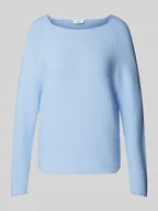 Swetry damskie - Sweter z dzianiny o kroju regular fit z miękkiej bawełny z raglanowymi rękawami - miniaturka - grafika 1