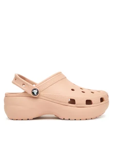 Crocs Klapki Classic Platform Clog 206750 Beżowy - Klapki i japonki damskie - miniaturka - grafika 1