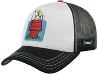 Czapki damskie - Czapka Trucker Peanuts Dog House by Capslab, czarno-biały, One Size - miniaturka - grafika 1