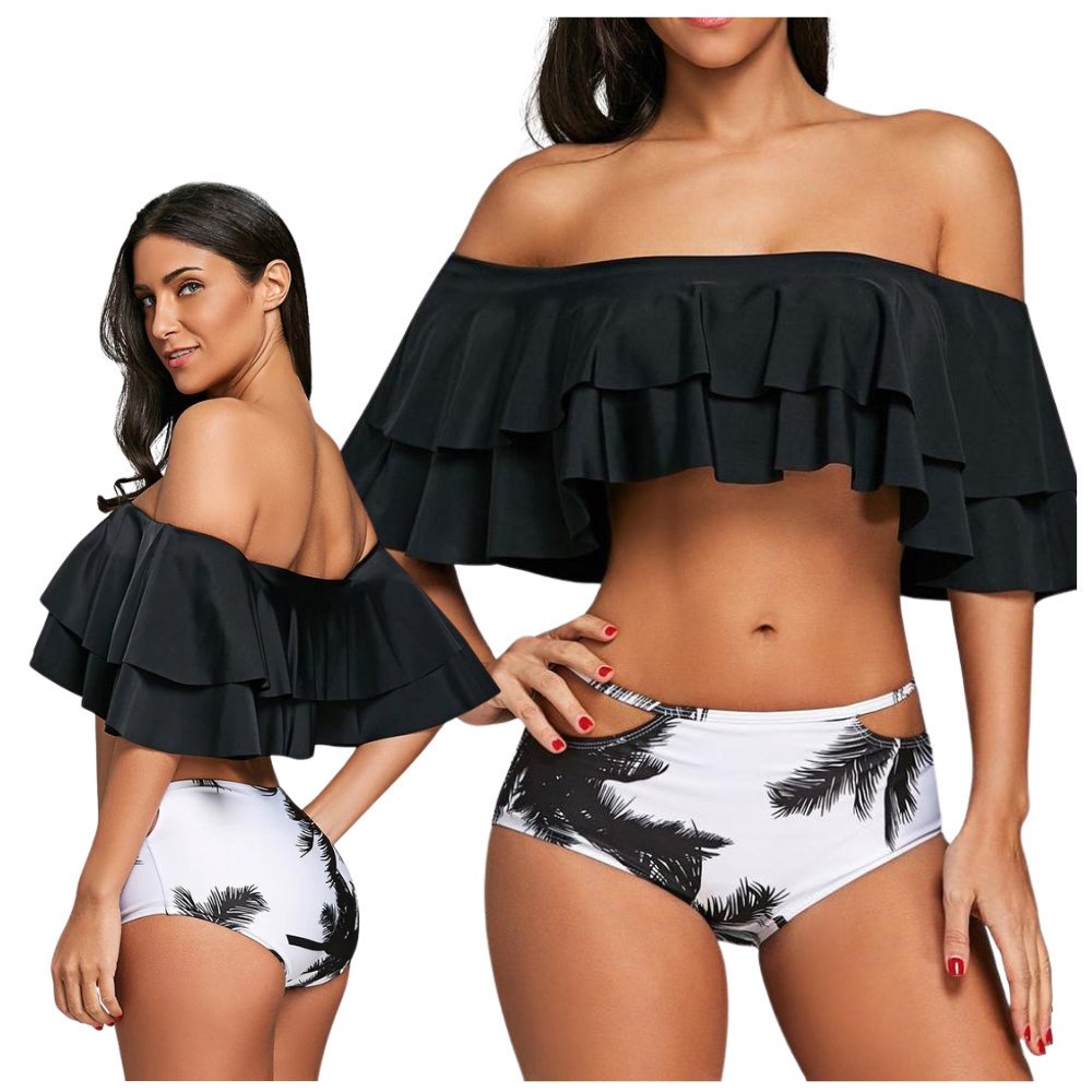 KOSTIUM KĄPIELOWY STRÓJ BIKINI DWUCZĘŚCIOWE HISZPANKA FIGI WYSOKI STAN M