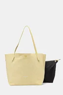 Torebki damskie - Patrizia Pepe torebka skórzana dwustronna kolor zielony 2B0130 L153 - miniaturka - grafika 1