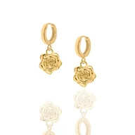 Kolczyki - Kolczyki srebrne pozłacane z kwiatami róży - miniaturka - grafika 1