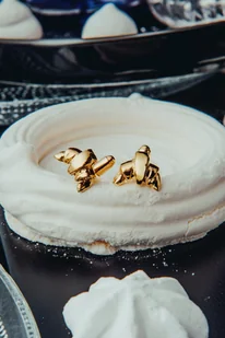 Rogaliki spinki do mankietów srebro pozłacane - Spinki do mankietów i krawatów - miniaturka - grafika 1