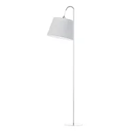 Lampy stojące - Skandynawska lampa podłogowa na chromowanym stelażu TALLIN z kloszem w kolorze jasnoszarym - miniaturka - grafika 1