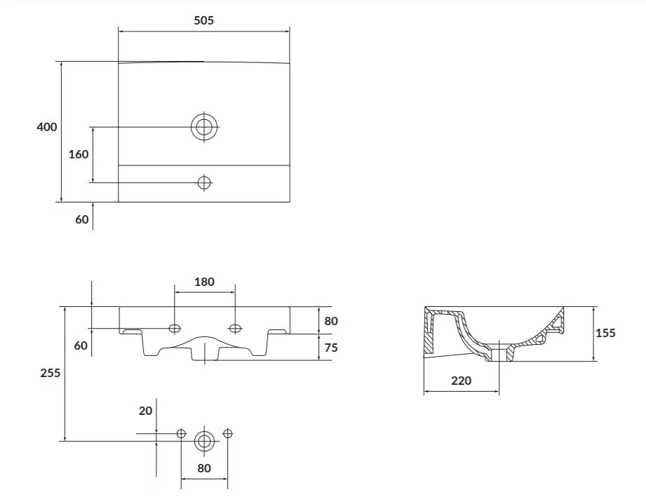 Cersanit LARGA 50 umywalka meblowa K120-008 K120-008