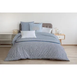 Komplet pościeli 220x240 cm HOME LINGE PASSION LOUXOR: Poszewka na kołdrę + 2 poszewki na poduszki - 100% bawełna o gęstości 57 nitek - niebieska - Pościel - miniaturka - grafika 1