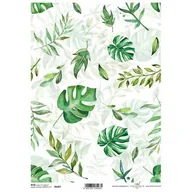 Decoupage - Papier ryżowy ITD A4 R1417 monstera - miniaturka - grafika 1