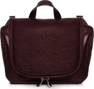 Kosmetyczki, organizery i kuferki - POLSKA SKÓRZANA KOSMETYCZKA SOLOME CIEMNY BRĄZ - miniaturka - grafika 1