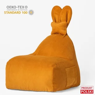 Uszata pufa siedzisko z oparciem Funny Bunny Sztruksowa - Musztardowa - Szafy i szafki dla dzieci - miniaturka - grafika 1