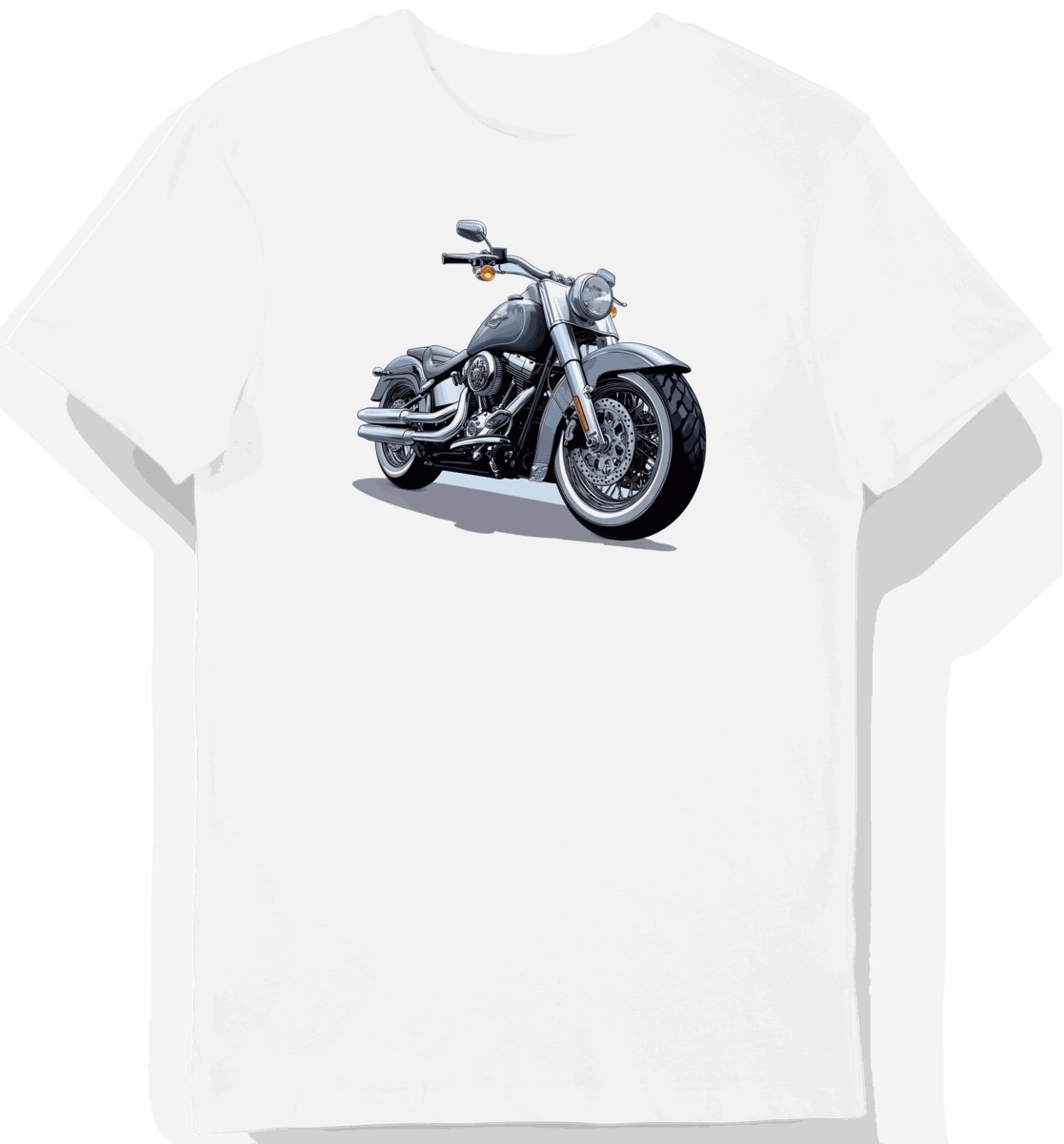 Koszulka męska biała Z Motywem Klasycznego Choppera 3XL