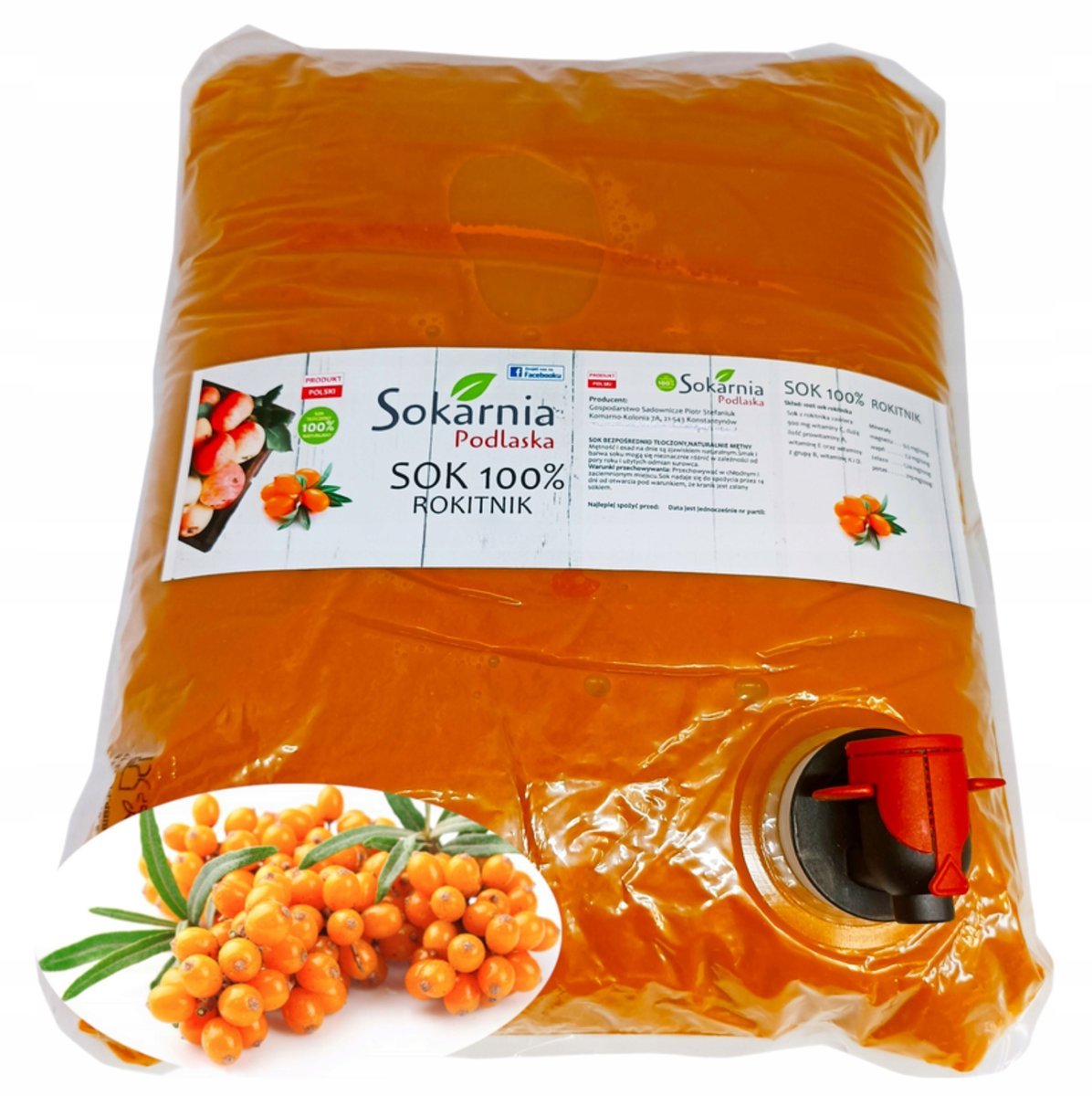 SOK 100% Z ROKITNIKA 3l Naturalny Smak Witaminy Bez Cukru i Konserwantów