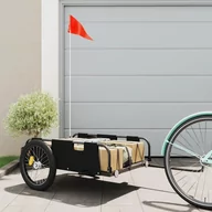 Przyczepki rowerowe - vidaXL Przyczepka rowerowa, czarna, tkanina Oxford i żelazo - miniaturka - grafika 1