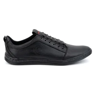 Buty męskie skórzane casual 2121 czarne - Polbut - Półbuty męskie - miniaturka - grafika 1
