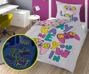 Detexpol Pościel Bawełniana Młodzieżowa Świecąca 3585B 160x200 5901685668620 - Pościel dla dzieci - miniaturka - grafika 1
