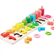 Sortery dla dzieci - Sprytne zabawki. Drewniany sorter kształty i cyferki Toys4edu - miniaturka - grafika 1