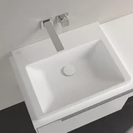 Umywalki - Villeroy & Boch Subway 3.0 Umywalka wpuszczana w blat 60x47 cm bez przelewu bez otworu na baterię biały mat z powłoką CeramicPlus 4A706FRW - miniaturka - grafika 1