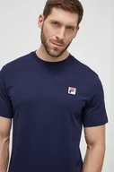 Koszulki męskie - Fila t-shirt bawełniany męski kolor granatowy z aplikacją - miniaturka - grafika 1