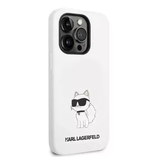 Etui ochronne na telefon Karl Lagerfeld KLHCP14LSNCHBCH do Apple iPhone 14 Pro 6,1" hardcase biały/white Silicone Choupette - Etui i futerały do telefonów - miniaturka - grafika 4