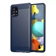Etui i futerały do telefonów - Samsung Hurtel Carbon Case elastyczne etui pokrowiec Galaxy A51 5G niebieski - Niebieski - miniaturka - grafika 1