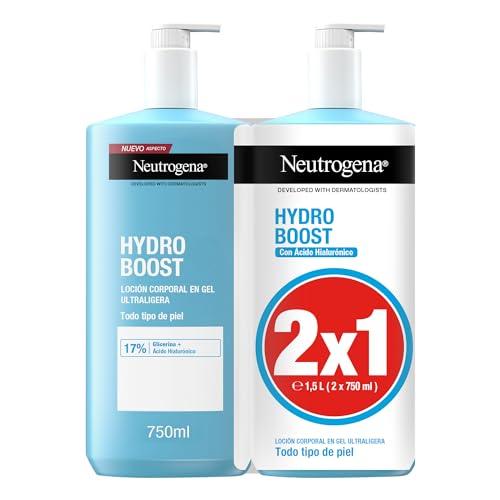 Neutrogena Hydro Boost Ultra lekki balsam żelowy (opakowanie 2 x 750 ml), chłodzący krem nawilżający do ciała z gliceryną i kwasem hialuronowym do wszystkich rodzajów skóry