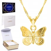 Naszyjniki - Złoty Naszyjnik 925 z Motylem Motylkiem Lśniący Motylek Motyl Pozłacany 24K - miniaturka - grafika 1